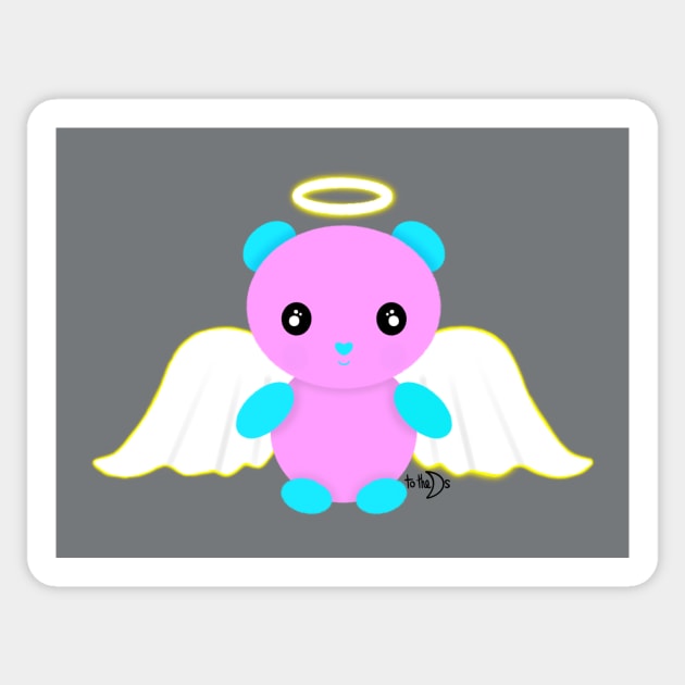 Angel bear - pink/blue Sticker by tothemoons